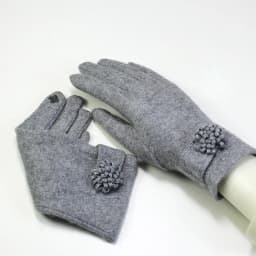 Fashion Elegant Female Wool Knit Embroidery Touch Screen Gloves Winter Women Warm Cashmere Full Finger Bow Dotted Gloves C21