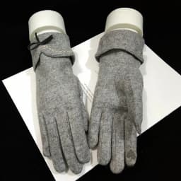 Fashion Elegant Female Wool Knit Embroidery Touch Screen Gloves Winter Women Warm Cashmere Full Finger Bow Dotted Gloves C21