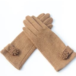 Fashion Elegant Female Wool Knit Embroidery Touch Screen Gloves Winter Women Warm Cashmere Full Finger Bow Dotted Gloves C21
