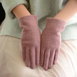 Fashion Elegant Female Wool Knit Embroidery Touch Screen Gloves Winter Women Warm Cashmere Full Finger Bow Dotted Gloves C21