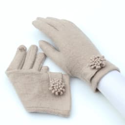Fashion Elegant Female Wool Knit Embroidery Touch Screen Gloves Winter Women Warm Cashmere Full Finger Bow Dotted Gloves C21