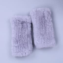 Fashion Real Rex Rabbit Fur Women's Winter Gloves Genuine Fur Mittens Girl Fingerless Gloves Wrist Warmer Elastic Fluffy