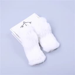 Fashion Real Rex Rabbit Fur Women's Winter Gloves Genuine Fur Mittens Girl Fingerless Gloves Wrist Warmer Elastic Fluffy