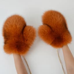 2026 New Brand Winter Women Natural Real Fox Fur Gloves Warm 100% Genuine Fox Fur Mittens Girl Fashion Luxur Real Fox Fur Glove