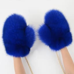 2026 New Brand Winter Women Natural Real Fox Fur Gloves Warm 100% Genuine Fox Fur Mittens Girl Fashion Luxur Real Fox Fur Glove
