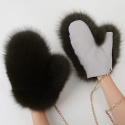 2026 New Brand Winter Women Natural Real Fox Fur Gloves Warm 100% Genuine Fox Fur Mittens Girl Fashion Luxur Real Fox Fur Glove