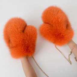 2026 New Brand Winter Women Natural Real Fox Fur Gloves Warm 100% Genuine Fox Fur Mittens Girl Fashion Luxur Real Fox Fur Glove