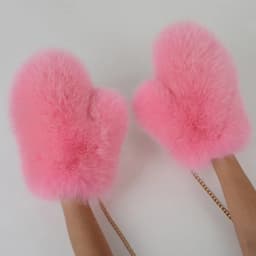 2026 New Brand Winter Women Natural Real Fox Fur Gloves Warm 100% Genuine Fox Fur Mittens Girl Fashion Luxur Real Fox Fur Glove