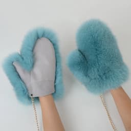 2026 New Brand Winter Women Natural Real Fox Fur Gloves Warm 100% Genuine Fox Fur Mittens Girl Fashion Luxur Real Fox Fur Glove