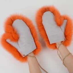 2026 New Brand Winter Women Natural Real Fox Fur Gloves Warm 100% Genuine Fox Fur Mittens Girl Fashion Luxur Real Fox Fur Glove