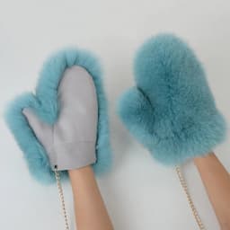 2026 New Brand Winter Women Natural Real Fox Fur Gloves Warm 100% Genuine Fox Fur Mittens Girl Fashion Luxur Real Fox Fur Glove