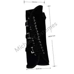 Michael Jackson Punk Rock Music Retro Handmade Fingerless Gloves with Arm Brace Suitable for Adults, Black or White,