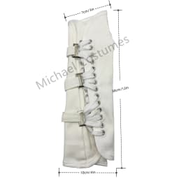 Michael Jackson Punk Rock Music Retro Handmade Fingerless Gloves with Arm Brace Suitable for Adults, Black or White,