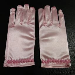 Girl Pearl Short Lace Bow Children Princess Dance Dress Glove Kids White Elastic Spandex Satin Party Formal Etiquette Mitten G79