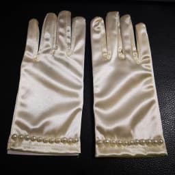 Girl Pearl Short Lace Bow Children Princess Dance Dress Glove Kids White Elastic Spandex Satin Party Formal Etiquette Mitten G79