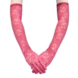 49CM Long Women Sexy Lace Chrysanthemum Gloves Thin Transparent Stage Performance Opera Dance Party Evening Dress Accessories