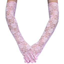 49CM Long Women Sexy Lace Chrysanthemum Gloves Thin Transparent Stage Performance Opera Dance Party Evening Dress Accessories