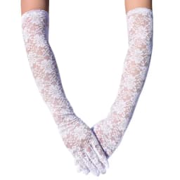 49CM Long Women Sexy Lace Chrysanthemum Gloves Thin Transparent Stage Performance Opera Dance Party Evening Dress Accessories