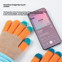 Autumn and Winter Women's Knitted Winter Gloves Cashmere Knitted Women's Warm Thick Gloves Touch Screen Ski Gloves