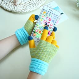 Autumn and Winter Women's Knitted Winter Gloves Cashmere Knitted Women's Warm Thick Gloves Touch Screen Ski Gloves