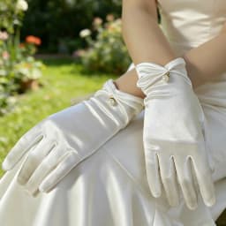 Bridal Gloves 1 Pair Wedding Dress Satin Short Style Elegant Black Retro White Red Wedding Silk Gloves