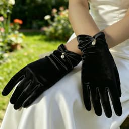 Bridal Gloves 1 Pair Wedding Dress Satin Short Style Elegant Black Retro White Red Wedding Silk Gloves