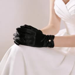 Bridal Gloves 1 Pair Wedding Dress Satin Short Style Elegant Black Retro White Red Wedding Silk Gloves