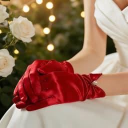 Bridal Gloves 1 Pair Wedding Dress Satin Short Style Elegant Black Retro White Red Wedding Silk Gloves