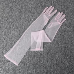 Fashion Long Sheer Tulle Gloves Ultra Thin Stretchy Full Finger Mittens Mesh Elbow Wedding Bride Gloves Drive Sunscreen Mittens