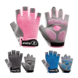 Kids Anti-Slip Cycling Skateboard Gloves Breathable Half-Finger Shock-Absorbing Sports Gloves for Aged 4-12 Summer Spring