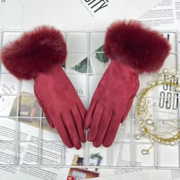Autumn Winter Women Cute Furry Warm Full Finger Mittens Female Outdoor Cycling Lady Thick Faux Fur Fashion Touch Screen Gloves