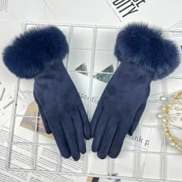 Autumn Winter Women Cute Furry Warm Full Finger Mittens Female Outdoor Cycling Lady Thick Faux Fur Fashion Touch Screen Gloves