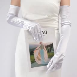 Women Long Satin Soft Multicolor Ceremonial Gloves Drive Ride Dance Performance Sunscreen Cosplay Elasticity Costume Accessories
