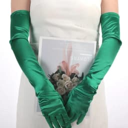 Women Long Satin Soft Multicolor Ceremonial Gloves Drive Ride Dance Performance Sunscreen Cosplay Elasticity Costume Accessories