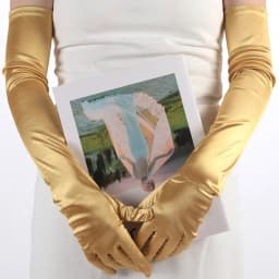 Women Long Satin Soft Multicolor Ceremonial Gloves Drive Ride Dance Performance Sunscreen Cosplay Elasticity Costume Accessories