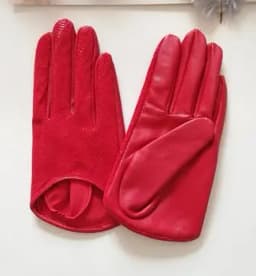 Women's Natural Leather Gloves Female Genuine Suede Leather Brief Dancing Motorcycle Driving Gloves R751