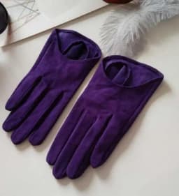 Women's Natural Leather Gloves Female Genuine Suede Leather Brief Dancing Motorcycle Driving Gloves R751