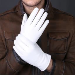 Fashion Genuine Leather White Gloves For Women Man Solid Wrist Buttons Female Lambskin Driving Glove 2025
