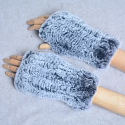 New Style Winter Girl Natural Real Rex Rabbit Fur Gloves Good Elastic Knitted Rabbit Fur Mittens Lady Real Rex Rabbit Fur Gloves