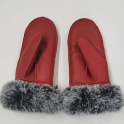 Women's Winter Sheepskin Thickened Gloves, Imitation Rex Rabbit Fur Cuffs Warmth, Mittens Cute Furry Outdoor Sport Female Gloves