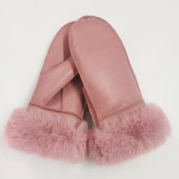 Women's Winter Sheepskin Thickened Gloves, Imitation Rex Rabbit Fur Cuffs Warmth, Mittens Cute Furry Outdoor Sport Female Gloves