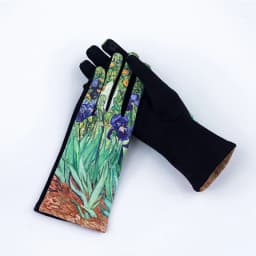 Fashion Oil Painting Suede Leather Print Touch Screen Full Finger Driving Mitten Women Winter Plus Velvet Warm Cycling Glove K96