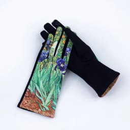 Fashion Oil Painting Suede Leather Print Touch Screen Full Finger Driving Mitten Women Winter Plus Velvet Warm Cycling Glove K96