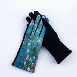 Fashion Oil Painting Suede Leather Print Touch Screen Full Finger Driving Mitten Women Winter Plus Velvet Warm Cycling Glove K96