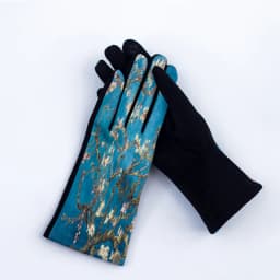 Fashion Oil Painting Suede Leather Print Touch Screen Full Finger Driving Mitten Women Winter Plus Velvet Warm Cycling Glove K96