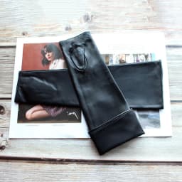 Long Sheepskin Fingerless Gloves Women's Half Finger Gloves Ladies Fashion All-match Autumn Warm Leather Sleeves
