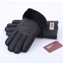 Natural Fur Autumn Winter Thicken Warm Natural One Piece Wool Fur Leather Glove Male Winter Brand Wool Fur Mitten R2218