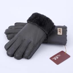 Natural Fur Autumn Winter Thicken Warm Natural One Piece Wool Fur Leather Glove Male Winter Brand Wool Fur Mitten R2218