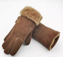 Natural Fur Autumn Winter Thicken Warm Natural One Piece Wool Fur Leather Glove Male Winter Brand Wool Fur Mitten R2218
