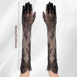 Fairy Long Black Lace Gloves Sexy Mesh Hollow Out Bridal Glove Thin Sunscreen Elbow Gloves Wedding Dress Photography Accessories